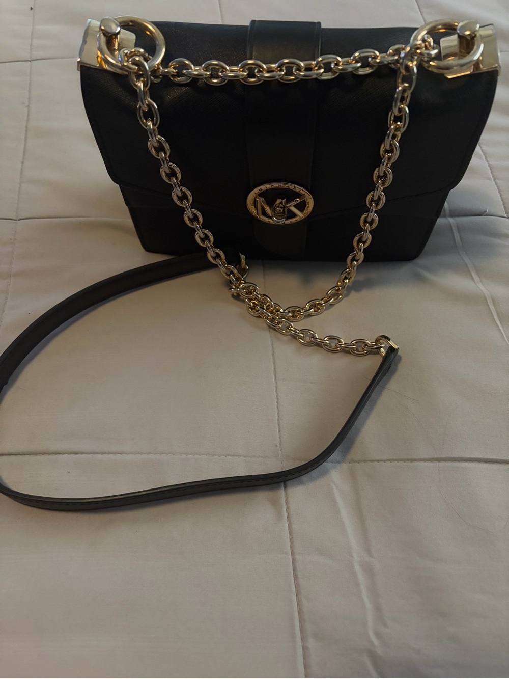 Michael Kors Black Crossbody Bag with Gold Chain